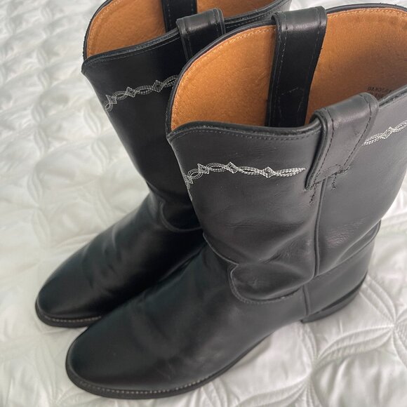 Justin Boots Men's 10" Ropers Round-toe Boot Black Size 11.5 - Picture 1 of 12